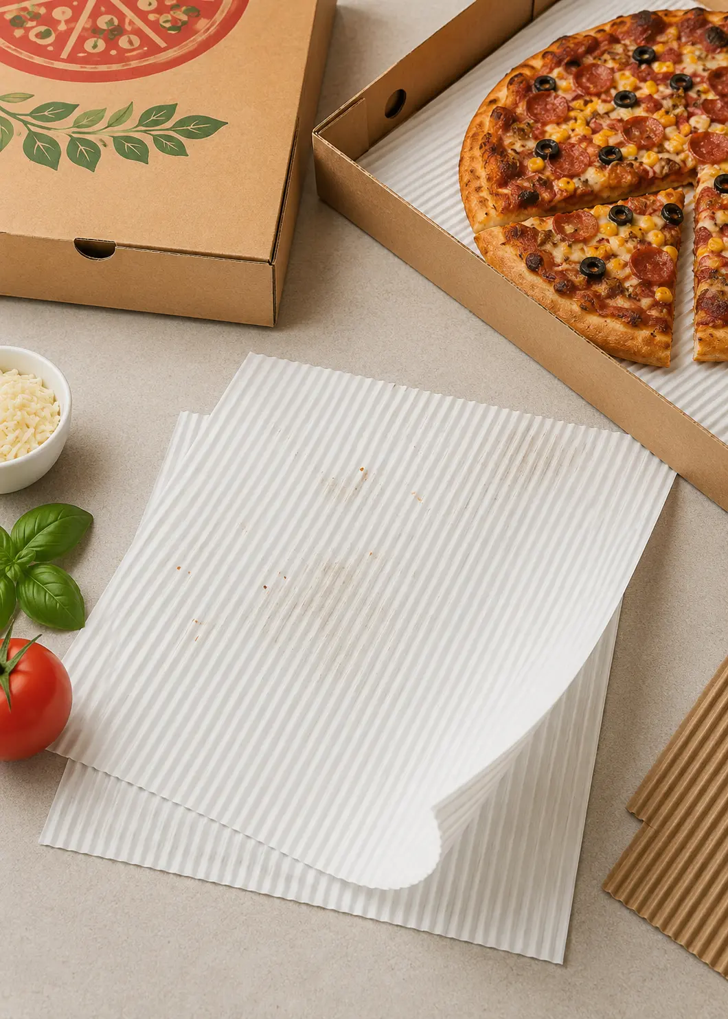 Pizza box liners for wholesale food packaging